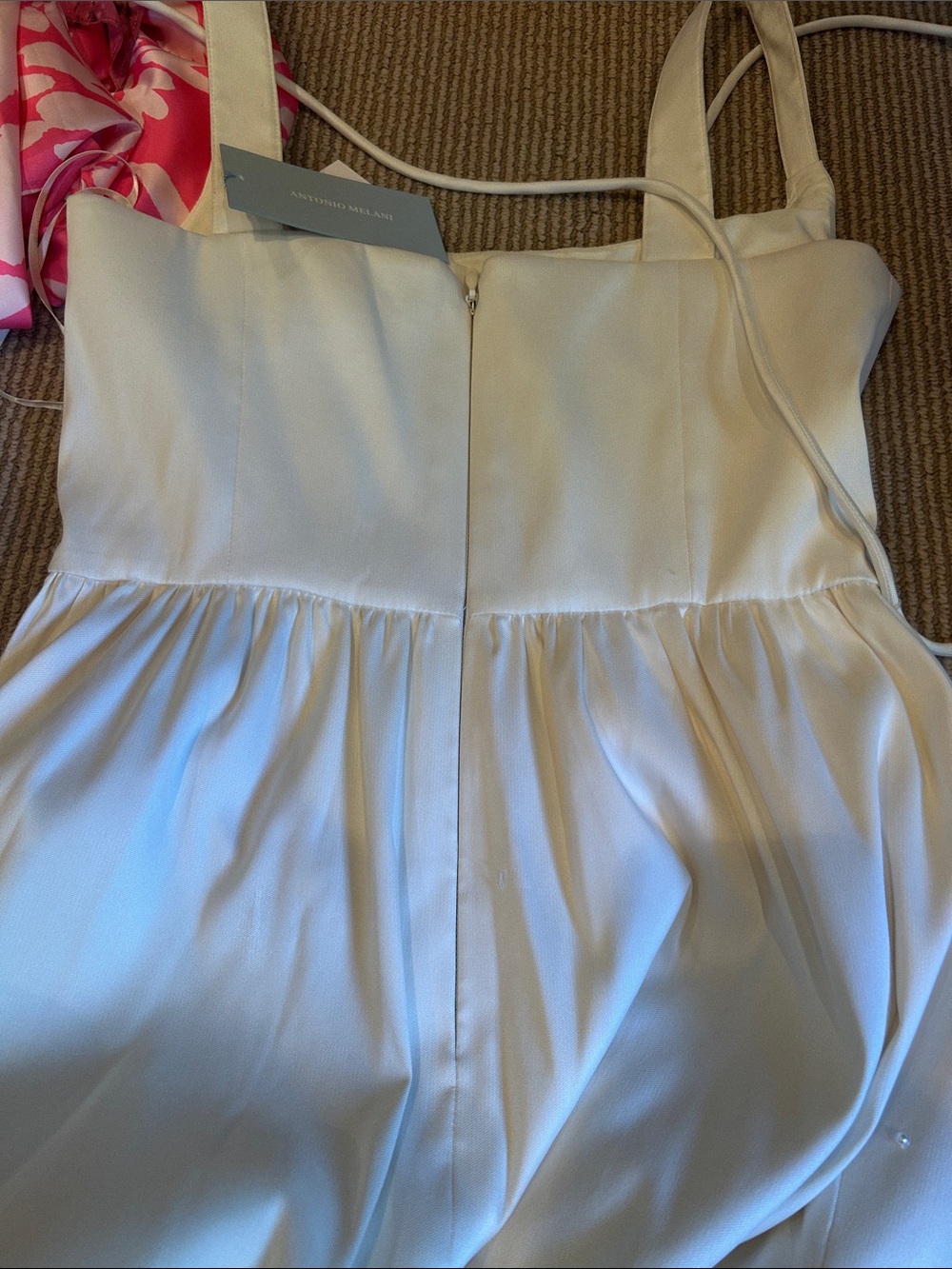 NWT ANTONIO MELANI x Elizabeth damrich glass mikado White Beaded Dress size 4 - Picture 13 of 14